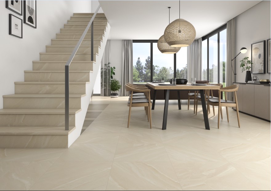 escalera gres porcelanico