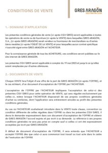 CONDITIONS DE VENTE pdf - CONDITIONS DE VENTE