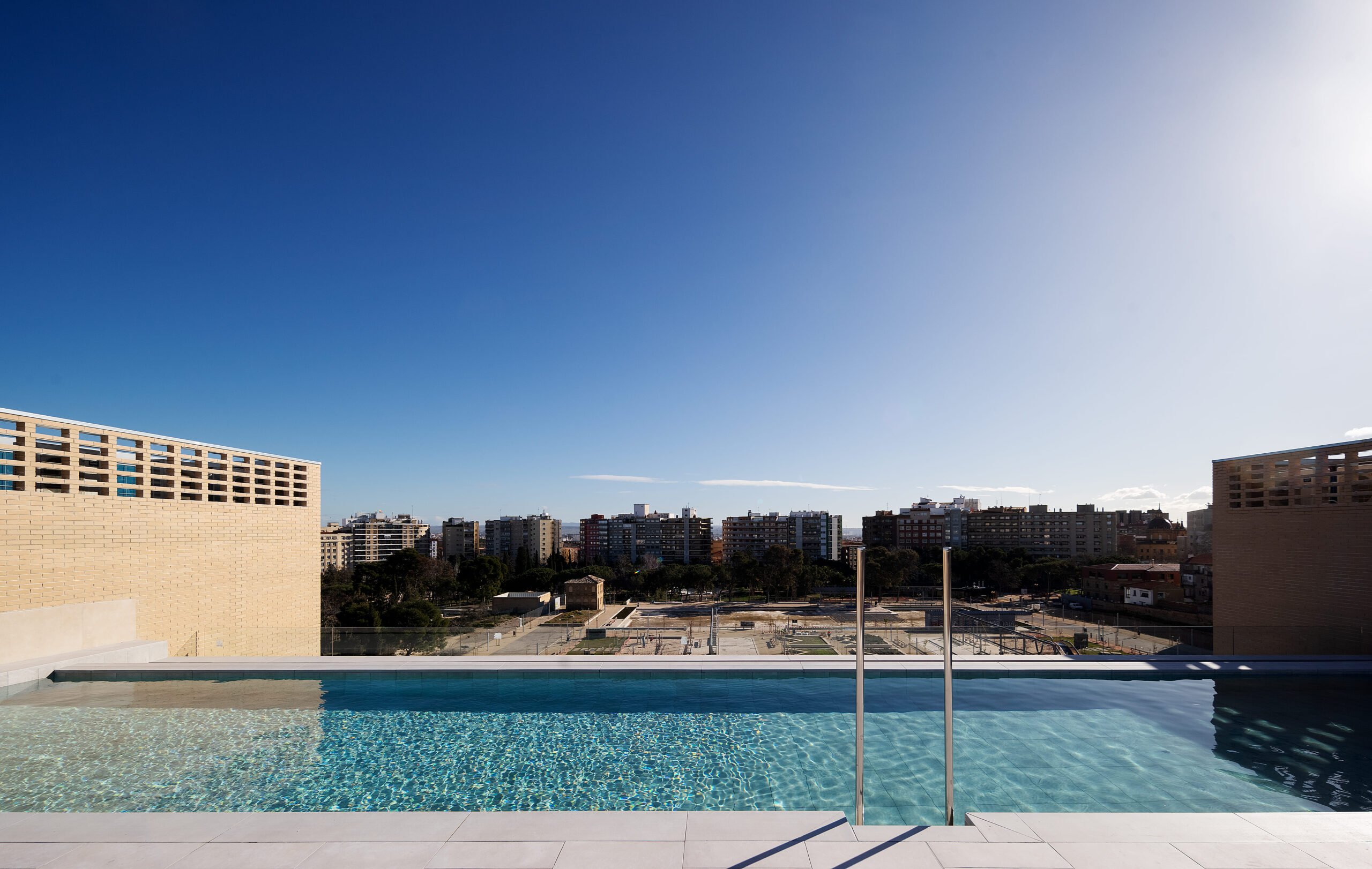 Swimming Pool on the Roof of the Pignatelli Building by Aedas Homes