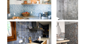 Collage de revestimientos de gres en distintos espacios, combinando diseño y funcionalidad. Collage de revestimientos de gres en distintos espacios, combinando diseño y funcionalidad.