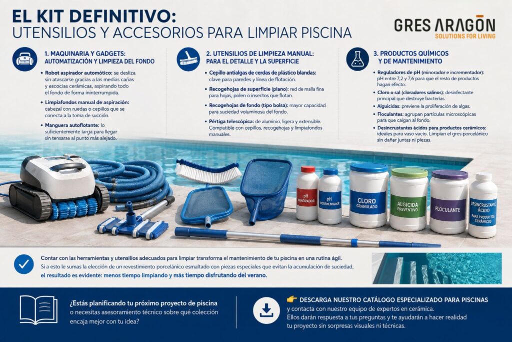 Utensilios de limpieza Swimming pool cleaning – Gres Aragón